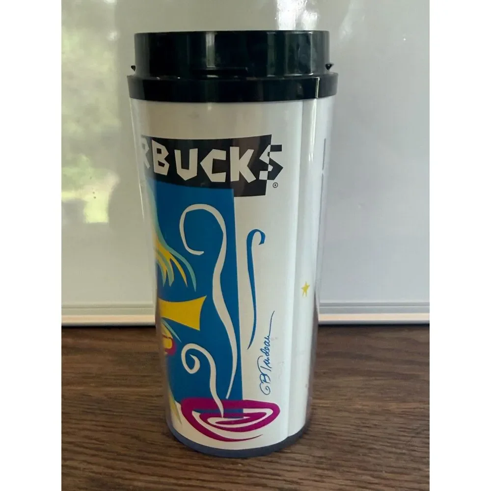 1998 Starbucks G.B. Trudeau Java Travel Tumbler Mug Vintage